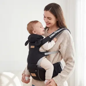 new mom essentialsAinomi 6-in-1 Safety-Certified Baby Carrier, Adjustable Detachable All-Seasons Sling with Hip-Healthy Design ,Lumbar Support, Lightweight for Newborns to Toddlers - Ideal for Shopping, Travelling multifunctional ergonomic fit wesring