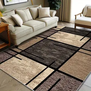 Luxurious Area Premium Machine Washable Fade-Resistant Polyester for Living Room Bedroom Office & Outdoor Decor Rectangular Lightweight and Easy to Clean & Geometric Pattern Bedroom Geometric Pattern Machine Washable
