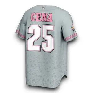 WWE Men's ProSphere Gray John Cena Final Match Fashion Baseball Jersey, Outdoor Sportswear, Gifts for WWE and John Cena Lovers and Fans