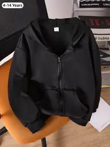 Spring New Girl Sports, Plain Hooded Sweatshirt Coat with Pockets, Cute Fitted Dopaamine Open Chest Outerwear, Zip Up Jacket