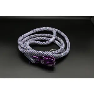 Purple/Teal/White - Whimsy Dust - Upcycled Climbing Rope Dog Leash