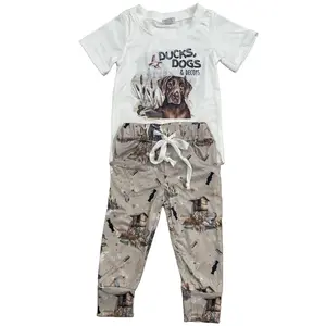 toddler boy outfit ducks dogs hunting boy spring fall outfit boy pants set pocket