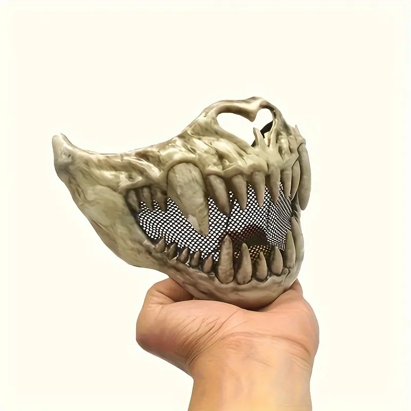Antique Vampire Mask for Women, Durable Plastic Headpiece with Fangs for Adult Halloween Role Play Costume Accessories and Occasion Wear, Party