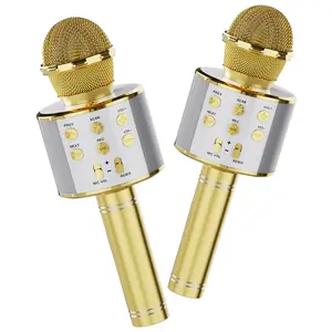 2 Pack Wireless Bluetooth Karaoke Microphone, 4-in-1 Handheld Mic Speaker for Singing, Karaoke Machine for Phone Android PC, Birthday Gifts for Family, Party Karaoke, Home KTV, Christmas Gift