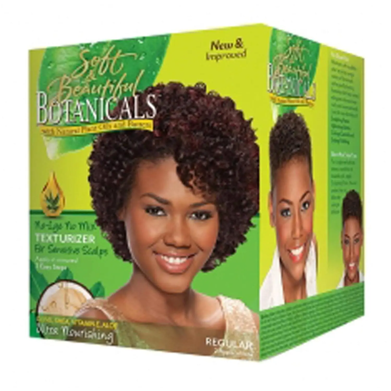 Soft & Beautiful Botanicals No-Lye Texturizer, Sulfate-Free Texture Defining Styler Gel for Natural Curls & Wavy Hair, Ammonia-Free Formula for Sensitive Scalps, 2 Uses for Unisex Adults, Curly Hair, Two Uses