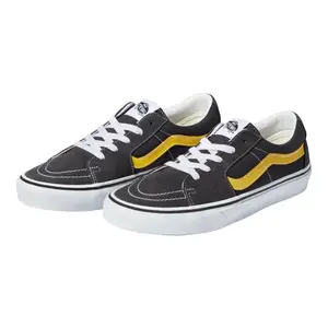VANS Sk8 Low Utility Pop Men's Casual Sneaker - Raven/Freesia Suede-Canvas Upper, Vulcanized Midsole, Optimal Cushioning, Rubber Outsole for Traction & Durability, Men's Trainer Footwear Shoe, Sports Shoes, Optimal Cushion, Rubber Sole
