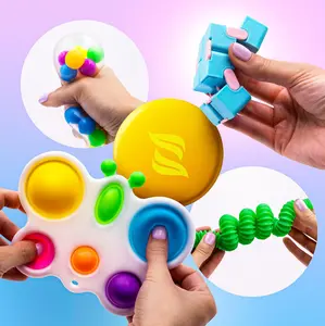 Fidget Poppers Pack – 50 Pcs Fidget Toys, Party Favors for Kids 8-12, Stocking Stuffers, Bulk Sensory Toys for Classroom Treasure Box Prizes, Goodie Bags, Birthday Gifts Zen Laboratory