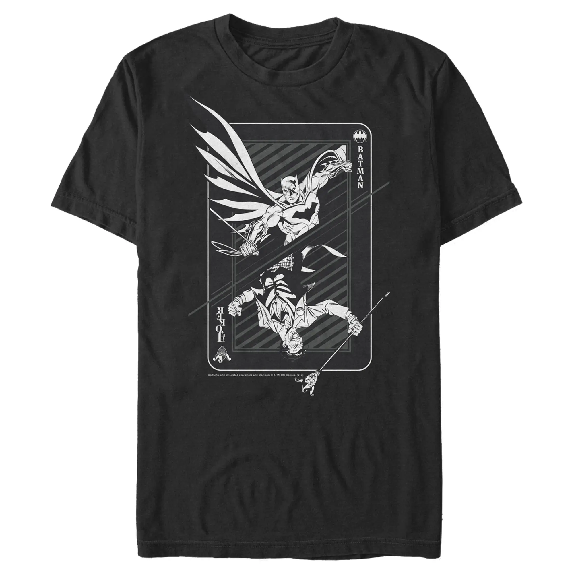 Men's Batman Hero vs Villain Playing Card T-Shirt