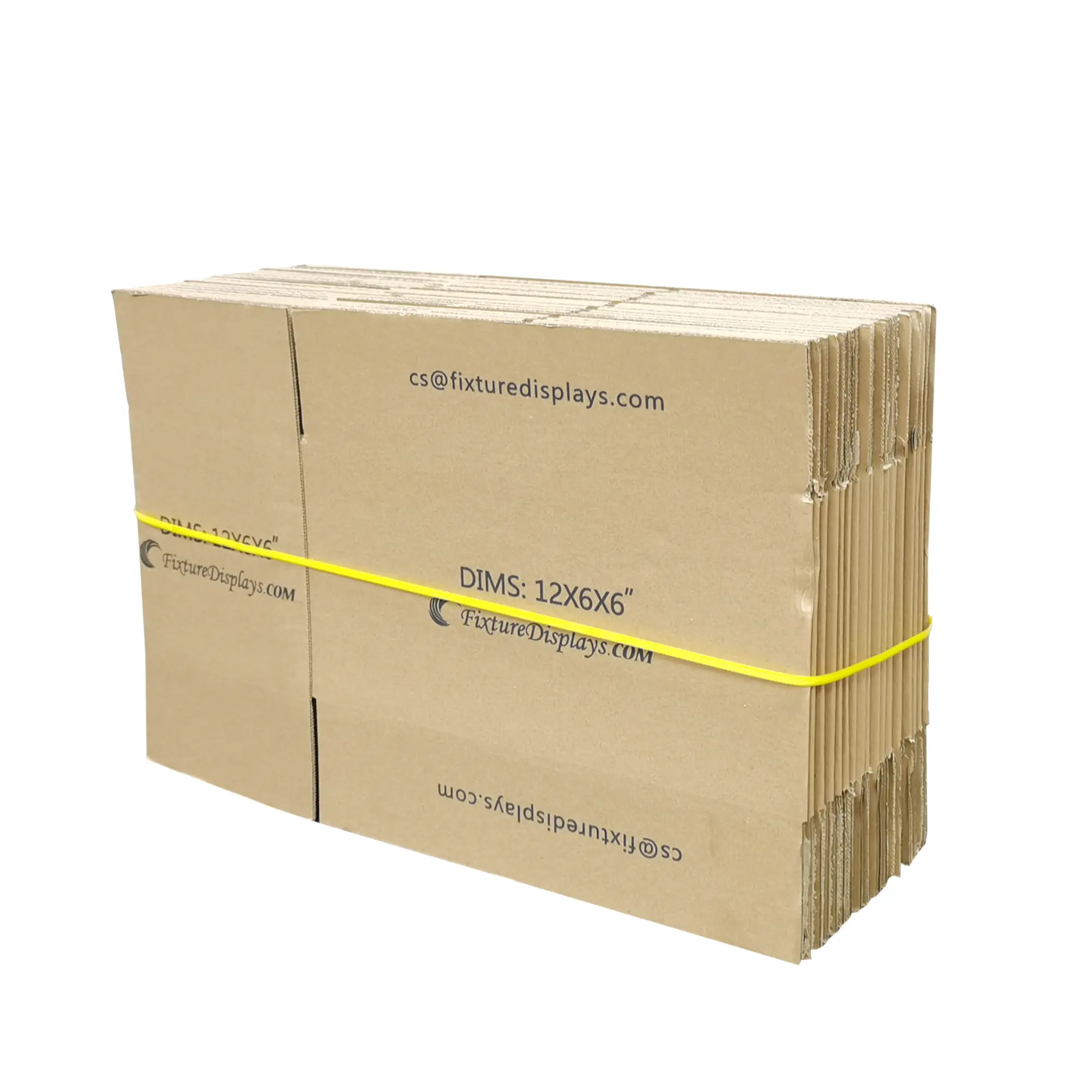 FixtureDisplays® 20 Pack 12X6X6" Printed Shipping Boxes, Singlewall B Flute Cardboard Box for Shipping, Mailing, Packaging and Storage, Custom Size & Print Welcome 12X6X6-20PK-NF