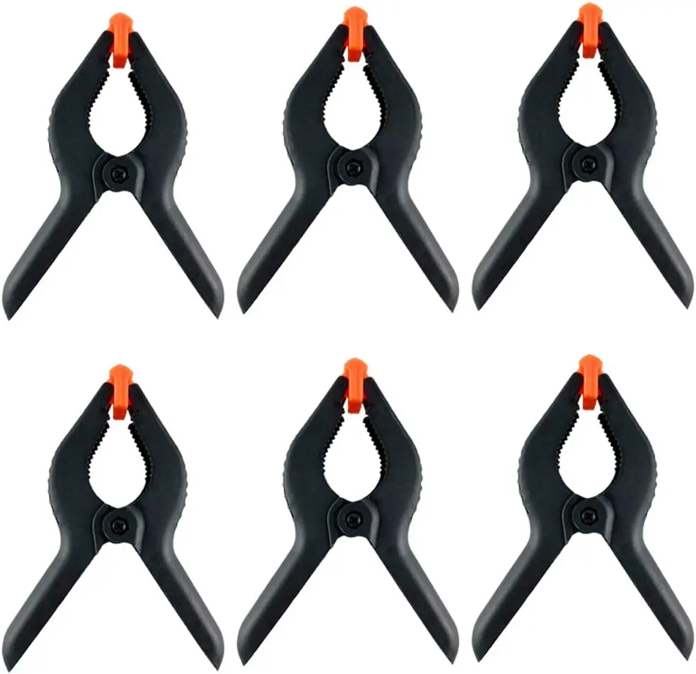6 count 6.5 inch Nylon Spring Clamp Set Plastics Clips for backdrop,  Working, Photography, Craft, Art DIY
