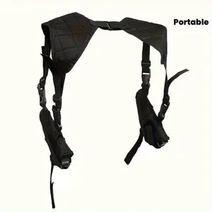 Double-shoulder and underarm portable outdoor tactical concealed pistol holster with dual magazine pouches for self-defense and stealth quick-draw.