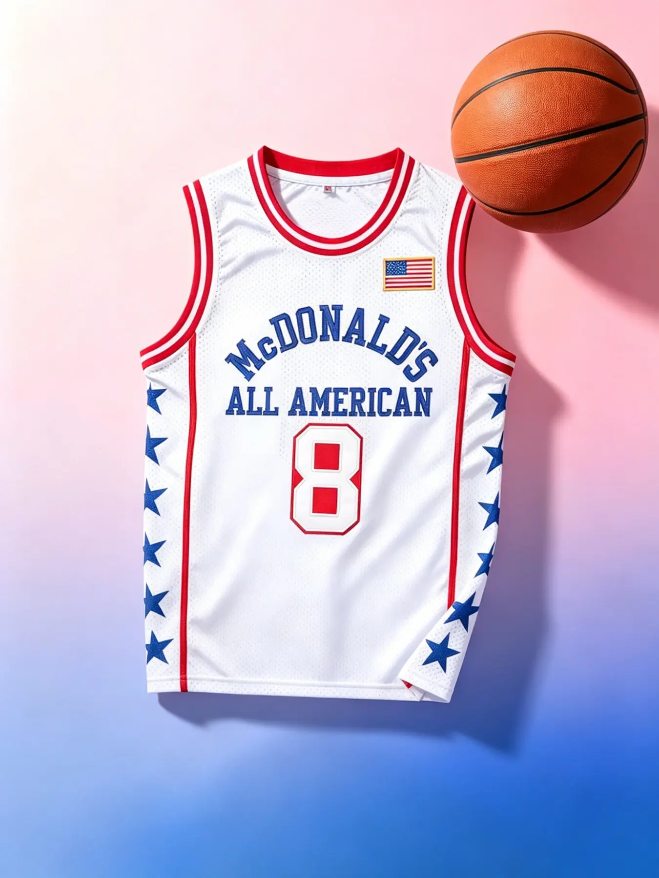 Men's Basketball Jersey, No. 8 Embroidery Sportswear Basketball Jersey, Breathable Quick Drying Sleeveless Jersey Basketball Vest, Basketball Clothing for Men, Vintage Basketball Jersey