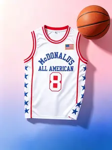 Men's Basketball Jersey, No. 8 Embroidery Basketball Jersey, Breathable Quick Drying Sleeveless Jersey Basketball Vest, Basketball Clothing for Men, Vintage Basketball Jersey