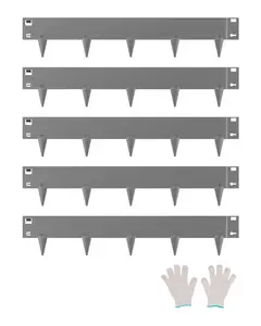 【FathersDayGift】VEVOR Steel Landscape Edging, 5 Packs 39 x 4 in Rust-Resistant Metal Landscape Edging, Bendable Garden Edging Border, Heavy Duty Lawn Edging, Easy-to-Install, Flower Bed Yard Pathway Divider Dark Gray