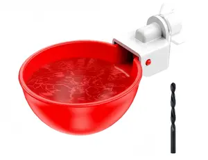 【Clearance Deal】Chicken Waterer Cups Large Automatic Water Cups with Fitting for Poultry, Duck, Goose, Turkey with Mounting Hole Opener DIY Feeder Kit - Bowl
