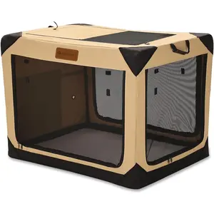 Soft  Crate for Medium Dogs, 4-Door Foldable Collapsible  Crate with Soft Sides, Indoor & Outdoor Travel  Kennel