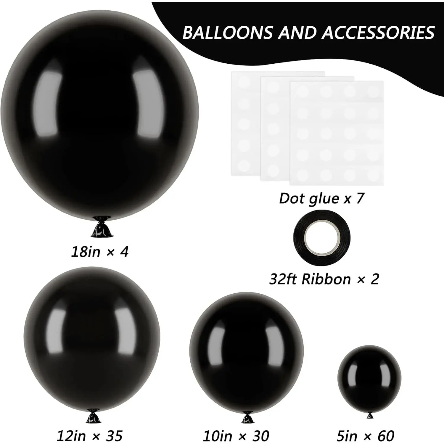 129Pcs Black Balloons Different Sizes Garland Arch Kit, 18/12/10/5 Inch Latex Balloons for Halloween, Birthday, Wedding & Party Decorations 129Pcs Black Balloons Different Sizes Garland Arch Kit, 18/12/10/5 Inch Latex Balloons for Halloween, Birthday, Wedding & Party Decorations