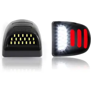 LED License Plate Lights Tag Lamp Assembly w/Red OLED Neon Tube Compatible with Chevy Silverado GMC Sierra 1500 2500 3500 Suburban Tahoe Cadillac Escalade EXT, 6000K White 2-Pieces