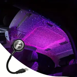USB Car Music Rhythm Projector LED Magic Ball Light, Party Stage Romantic Atmosphere Lamp, Automotive Entertainment Accessory, Led Car Ambient Light