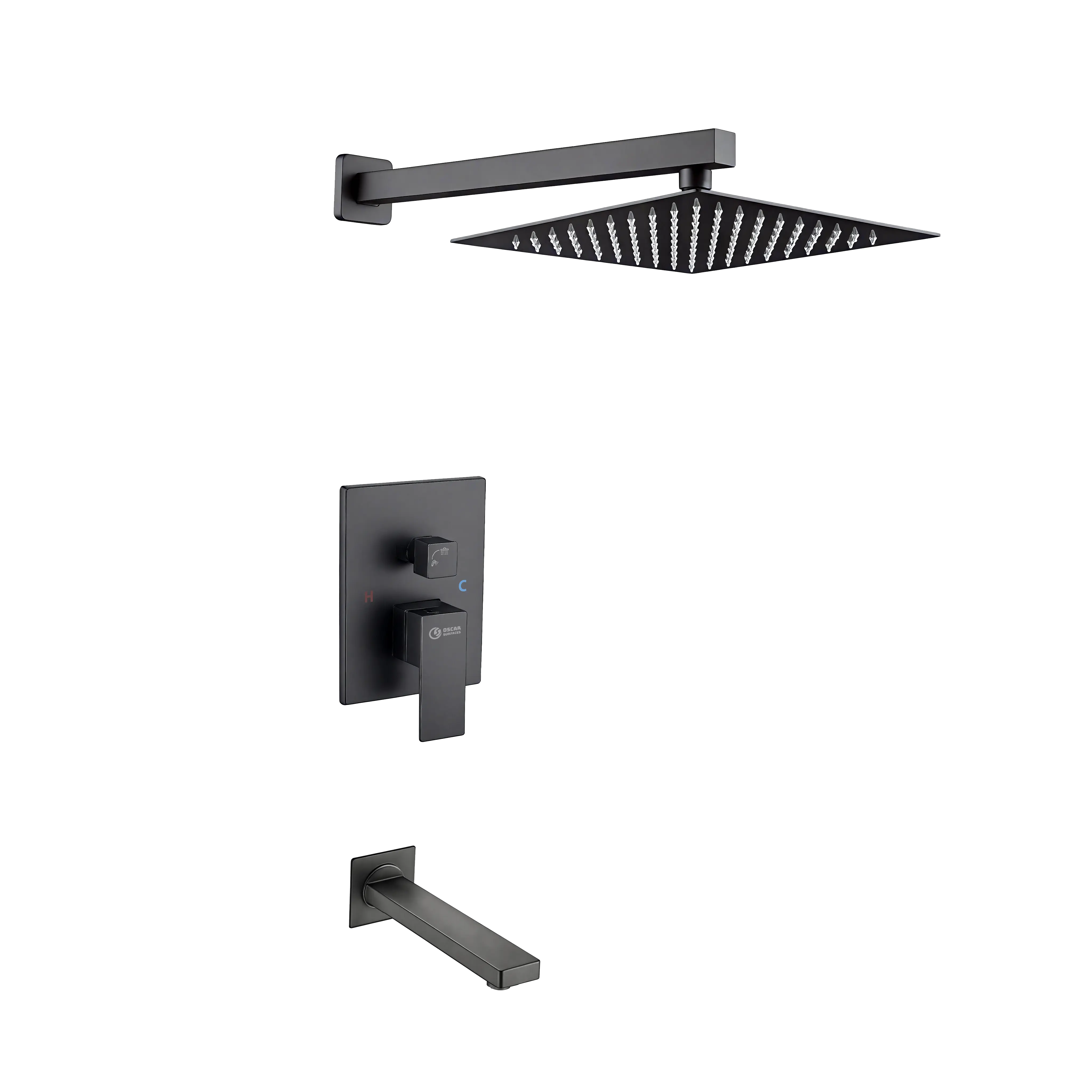 Knox - Black Matte Dual Function Tub and Shower Sets