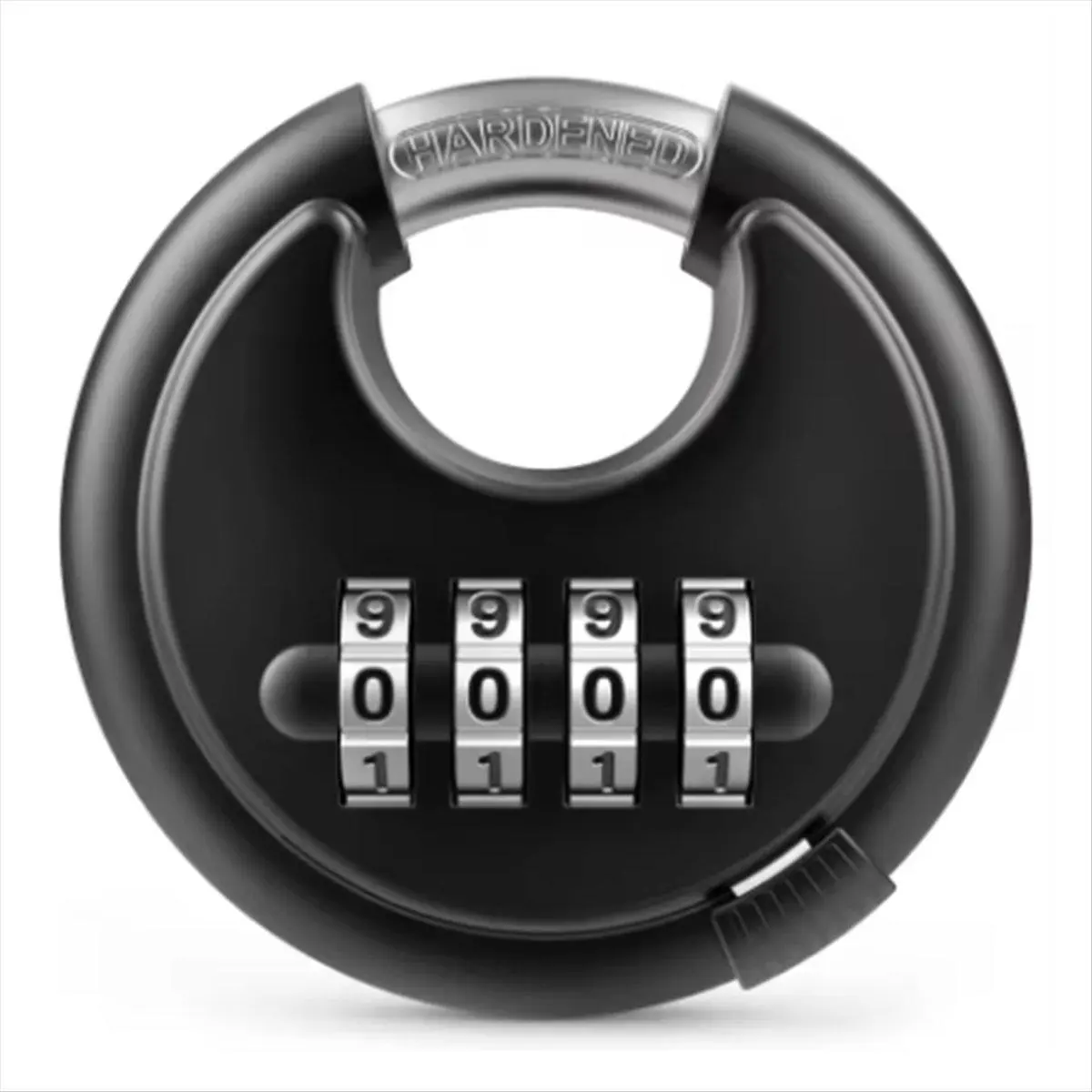 4 Digit Combination Disc Padlock with Hardened Steel Shackle Combo Lock for Sheds, Storage Unit, School Gym Locker