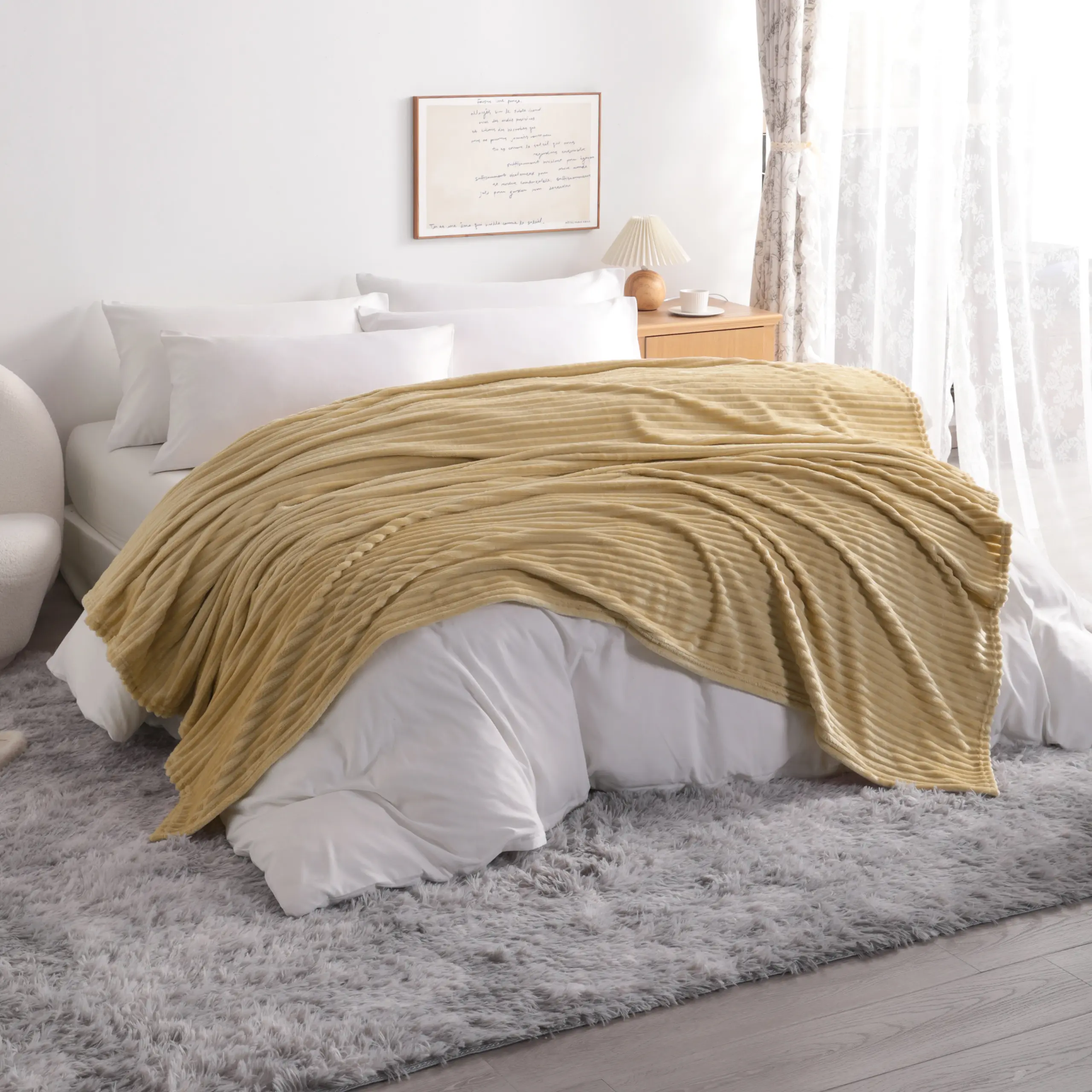 Ntbay Flannel Fleece Twin Soft Fluffy Blanket - Cozy, Lightweight Bed Blanket for Couch, Sofa (All Seasons Bedding Throw), Cozy Blankets