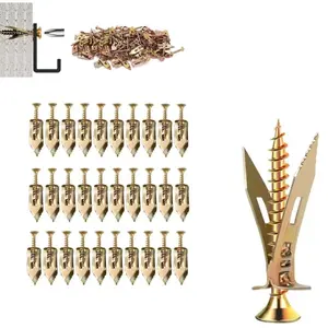 240Pcs Drywall Self-Drilling Anchors with Screws Kit, No Drill Or Holes in Wall Perfect for TV, Bike, Shelf Straps, Cabinet & Fixing Curtains (240PCS Steel Anchors and 240PCS Zinc Screws)