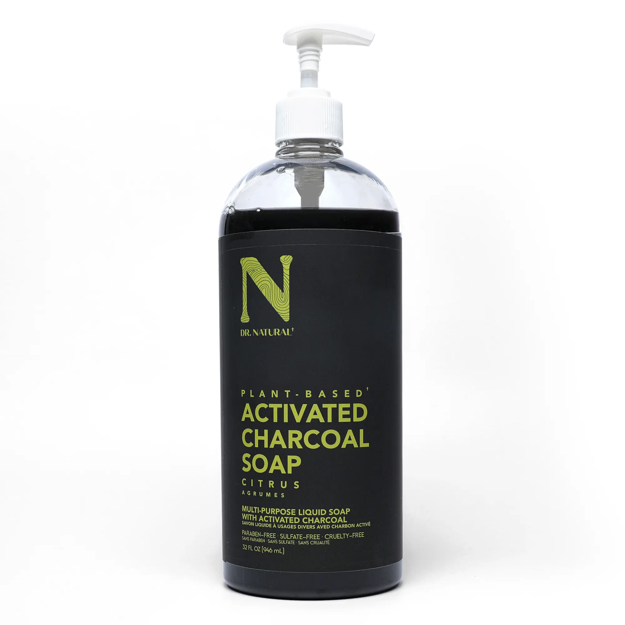 Dr. Natural Citrus Scented Activated Charcoal Liquid Soap - 32 oz