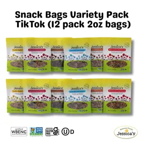 Jessica's Granola Snack Bag Variety Pack - 12 Pack | 2 of each flavor | 2 oz. Bags | Gluten-Free | Non-GMO | No Artificial Flavors or Preservatives | Perfect for On-the-Go Snacking