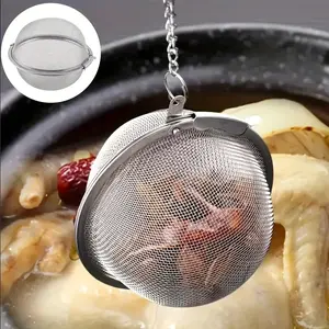 Gourmet Tea Strainer and Infuser, Polished Cromargan Stainless Steel, Dishwasher Safe Tea Ball with Chain, Ideal for Tea and Spice Brewing