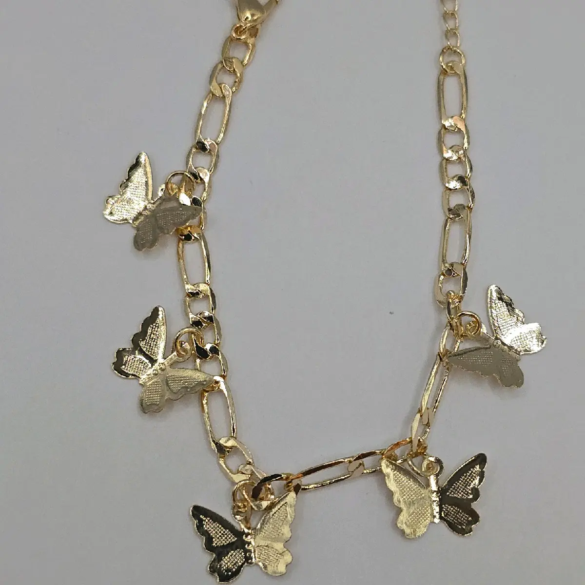 BUTTERFLIES beautiful bracelet gold color fashion design gold-plated 7 ½ to 8"inches