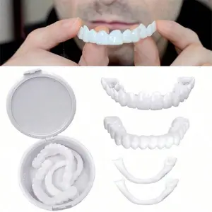 New Upper Teeth Lower Teeth Realistic Tooth Set, Silicone False Teeth Smile Enhancer, Whitening Fake Teeth, Dental Care Accessories