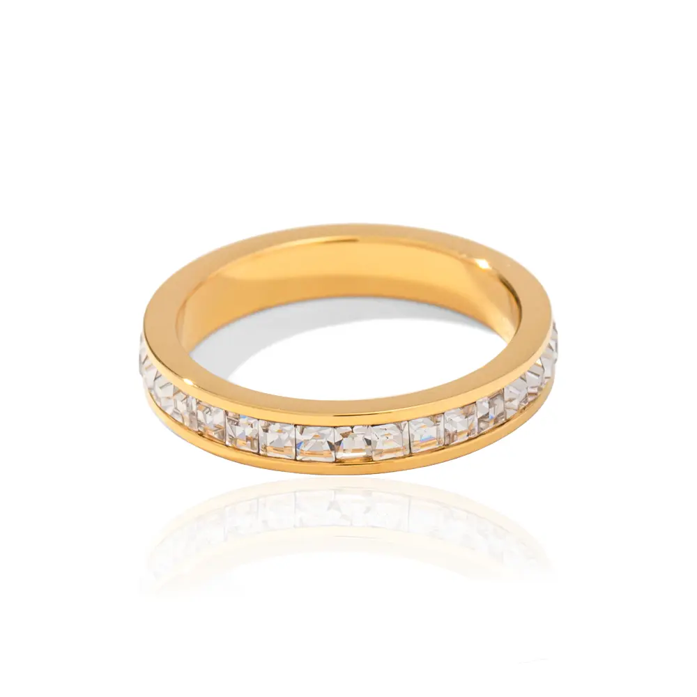 BLEMSA Women's 18K Gold Plated Cubic Zirconia Wedding Ring