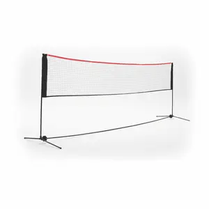 2-in-1 Portable Badminton & Volleyball Net Set with Height-Adjustable Poles, Foldable Stand System & Carry Bag, Heavy-Duty Netting for Indoor/Outdoor Backyard, Beach, Park & Garden Games, Easy Setup & Adjustable Height for Kids, Teens & Adults