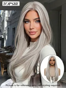 Topshe 26 Inch Pre-Cut Snow Lace Front Wig, Kel Style Natural Look, Easy Wear and Care, Suitable for Daily Use and Special Occasions