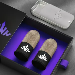 Ultra-Thin Silver Fiber Professional Gaming Finger Sleeves, Includes Storage Box, 0.3mm Silver Color, Sweat-Resistant Breathable Thumb Covers, Thumb Grip, Console Controller Accessories, Gaming Peripherals