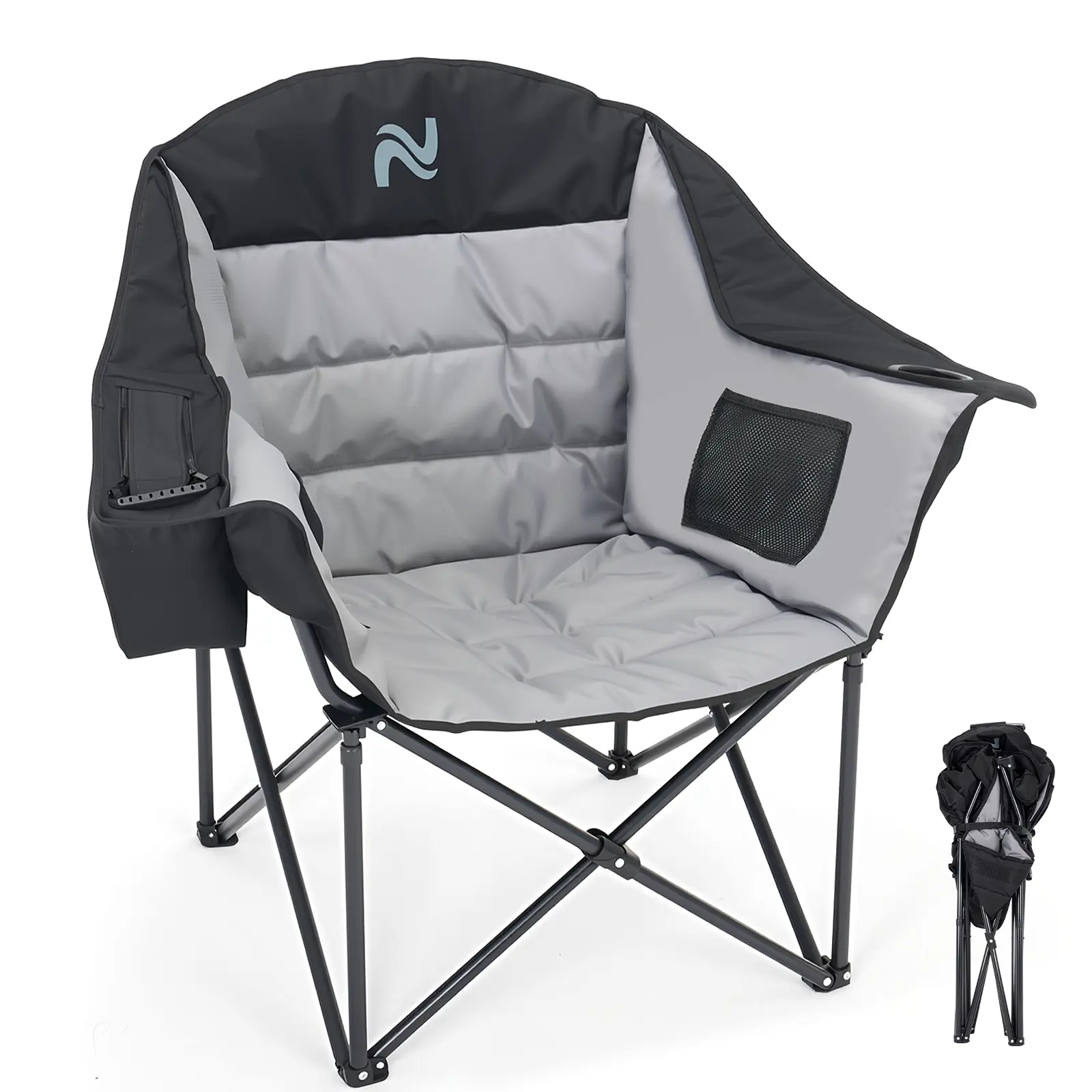 SLSY Portable Camping Chair, Heavy Duty Folding Lawn Chairs, Armrest Chair with Cup Holder, for Outdoor Beach Patio Backyard- Support  400lbs tiktokshopbacktoschool