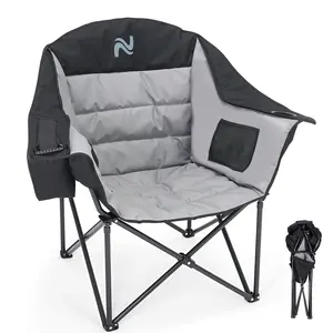 [ SummerVibes ] SLSY Portable Camping Chair, Heavy Duty Folding Lawn Chairs, Armrest Chair with Cup Holder, for Outdoor Beach Patio Backyard- Support  400lbs
