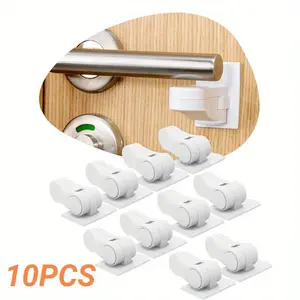 10Pcs/Set Door Lever Lock for Youngers Safety,No Drilling Safety Door Locks for Cabinet Security Refrigerator Drawer,Christmas Party Gifts,Hand Tools Kits