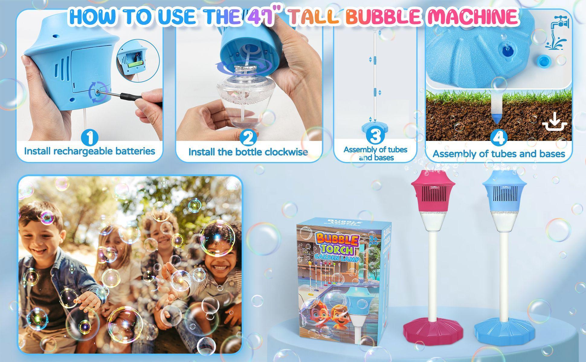 Automatic bubble machine for kids, spring and summer bubble toy, with lights, rechargeable for outdoor use, perfect Easter gift for children. Blue Bubble Automatic bubble machine for kids, spring and summer bubble toy, with lights, rechargeable for outdoor use, perfect Easter gift for children. Blue Bubble