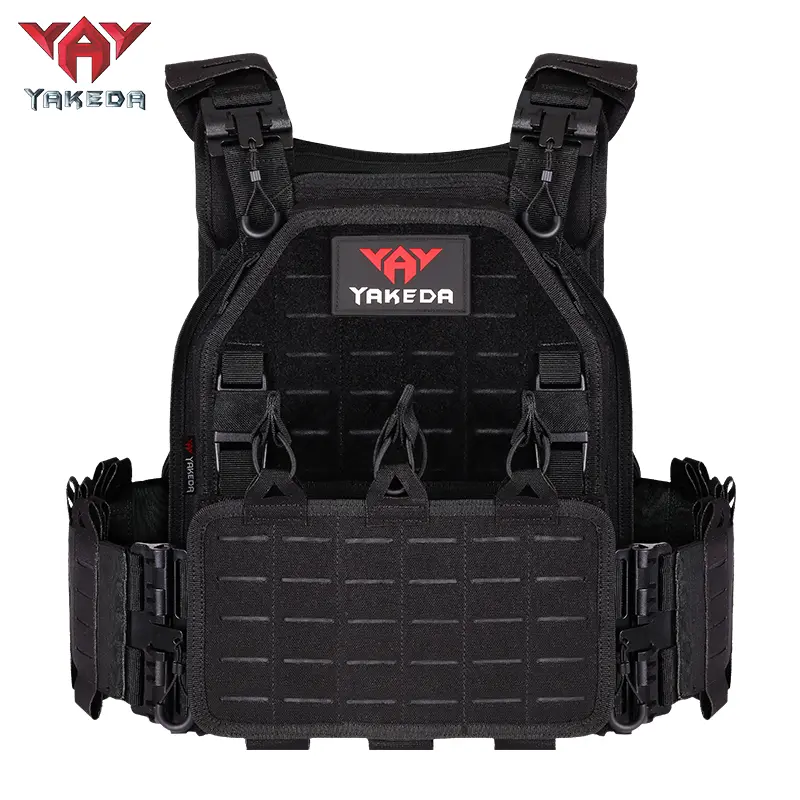 YAKEDA VT-6094A Tactical Chest Vest - 1000D Polyester, MOLLE System, All Seasons Multi-Compartment Outdoor Men's Sports Vest for Airsoft, Hunting