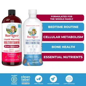 MaryRuth's AM & PM Bundle - Raspberry Liquid Morning Multivitamin - Coconut Liquid Nighttime Multimineral