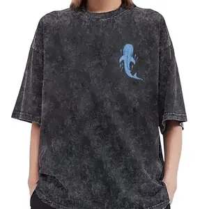 Washing process T-shirts, for both men and women, retro pattern round-neck short-sleeved T-shirts, summer casual short-sleeved shirts, essential daily tops, cotton T-shirts suitable for both men and women