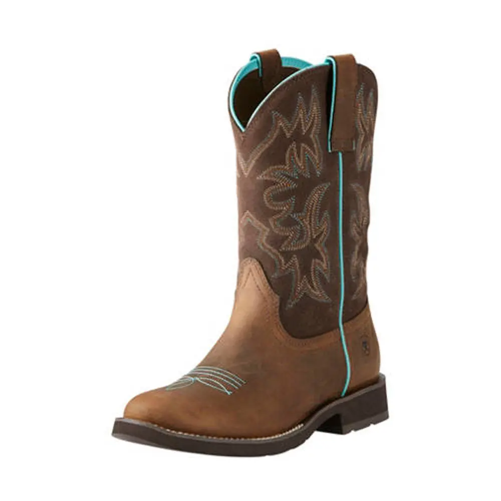 10021457 Ariat Women's Delilah Round Toe Western Boot - Distressed Brown