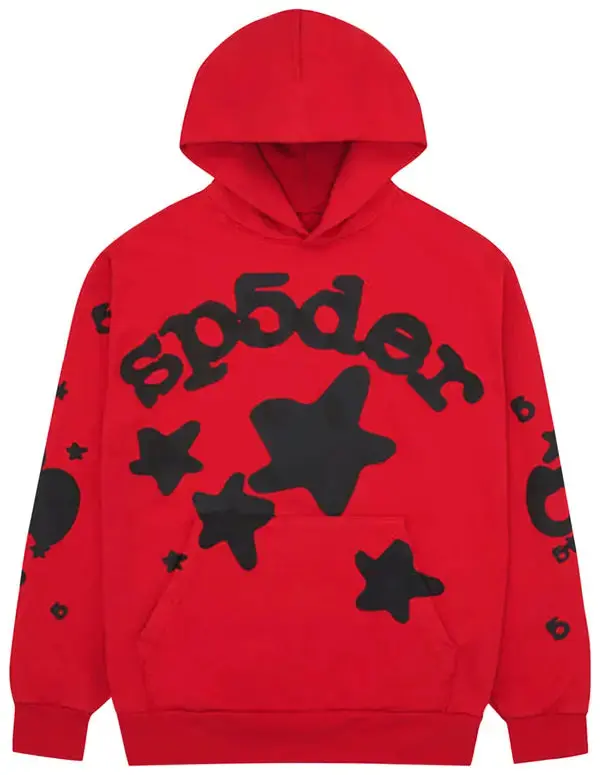 Men's Sp5der Beluga Red Hoodie