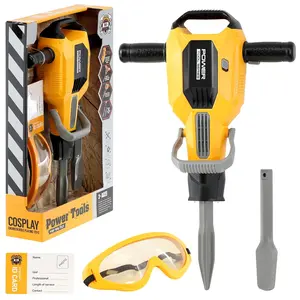 Kids Handheld Drill Toy with Sound & Light Effects, Includes Replacement Drills, ID Card, Safety Glasses, Perfect Gift for Boys & Girls