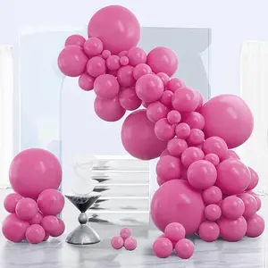 PartyWoo Hot Pink Balloons 140pcs Different Sizes of 18 12 10 5 Inch Magenta Fuchsia Dark Pink Balloon Arch Kit Garland for Wedding Girl Baby Shower Princess Birthday 1950s Party Decorations Pink-Y01