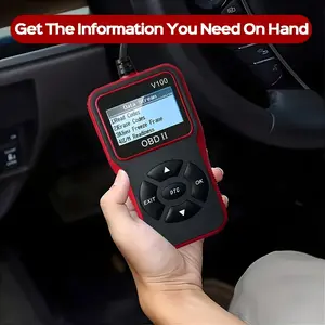 2026 OBDII V100 Scanner - Universal Car Code Reader with Full OBDII Modes, Battery Test & Live Data Stream, Automotive Diagnostic Tool for Check Engine Light, Compatible with All 1996+ OBDII Vehicles