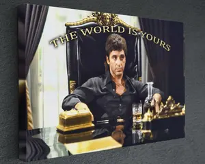 [UNFRAMED POSTER] Scarface The World Is Yours Edtion Reproduction  Print Fine Art Photography, Art  Poster Wall Decor  Wall Art Home Glossy Friend Ornaments Room