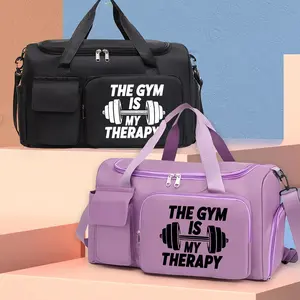 GYM patterned travel bag, multi-functional gym tote/backpack, large capacity casual yoga bag, lightweight, suitable for gym, exercise, and overnight travel, Casual Sports Bag, Athletic Bag